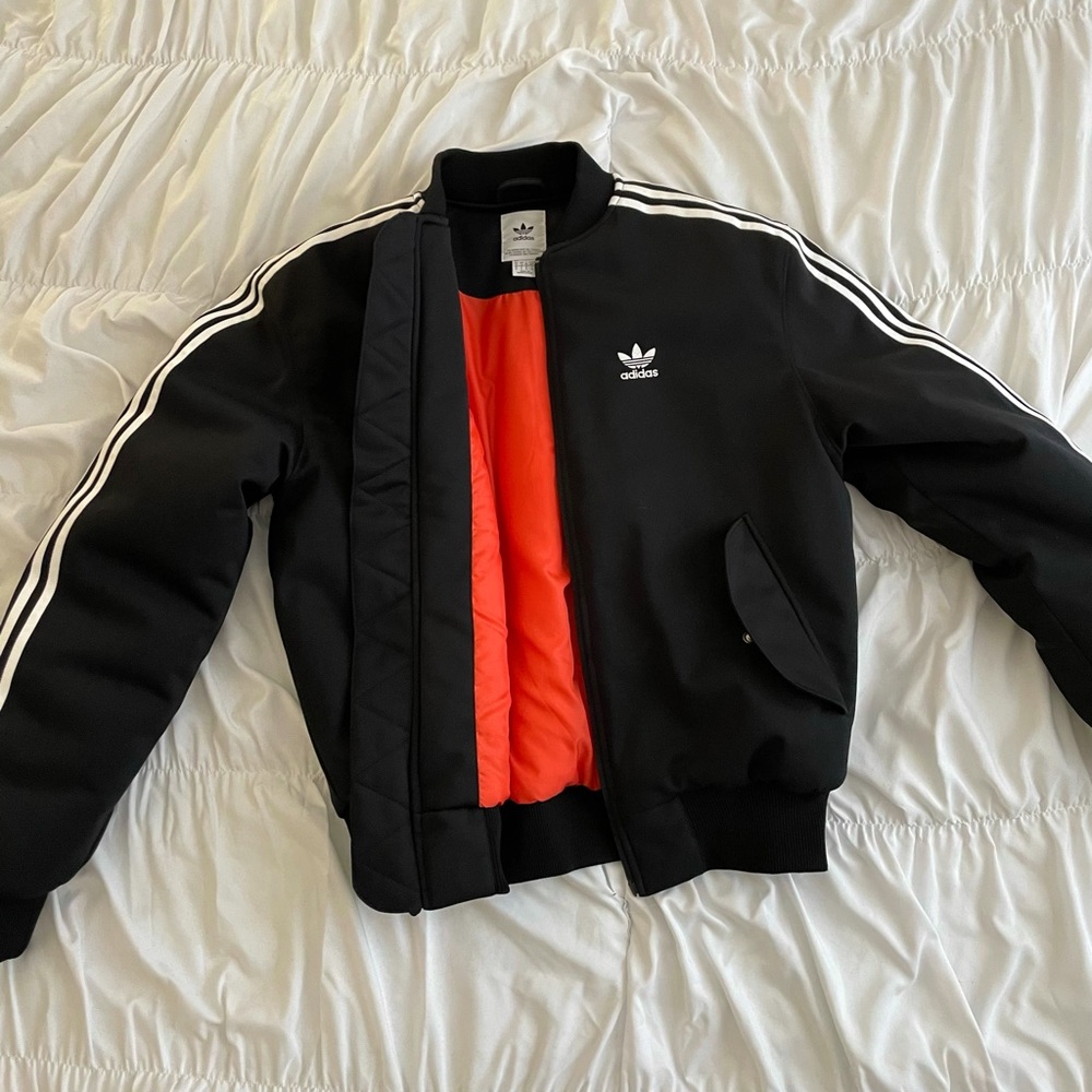 adidas Men’s Bomber Striped Jacket in Black